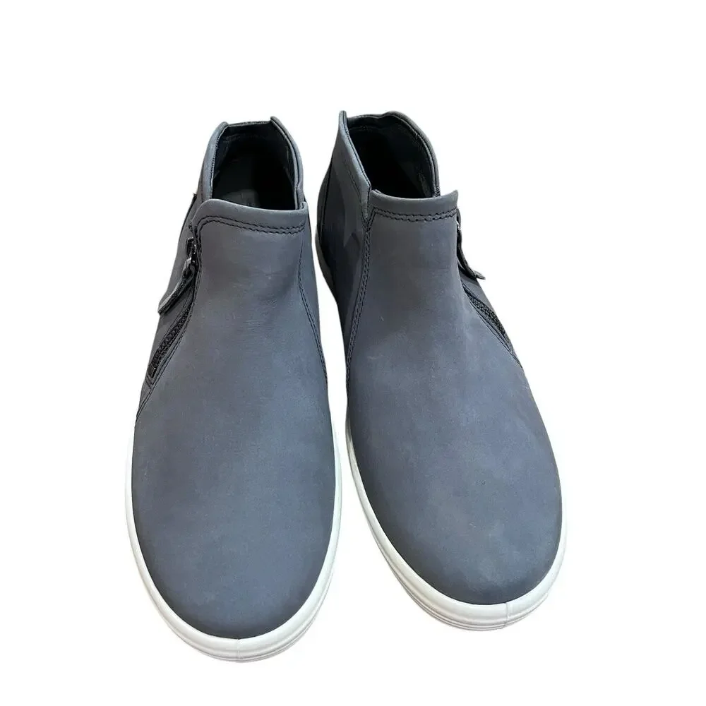 ECCO Women's Soft Nubuck Low Zip Sneaker Booties US Sz 8.5 Gray NWOB - Picture 7 of 13